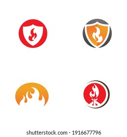 Design-Vorlage für Brandflamme, Vektorgrafik