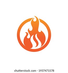 Plantilla de diseño de ilustración de vector de llama de fuego