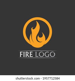 Fire flame vector illustration design template, fire logo, hot, orange
