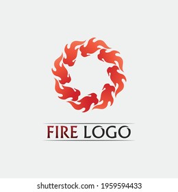 Fire flame vector illustration design template abstract logo fire and vector