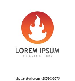 Plantilla de diseño de ilustración de vector de llama de fuego