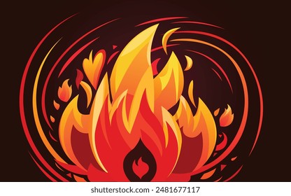 Fire Flame Vector illustration Design