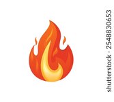 Fire flame vector illustration. High quality fire emoticon isolated on white background