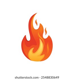 Fire flame vector illustration. High quality fire emoticon isolated on white background