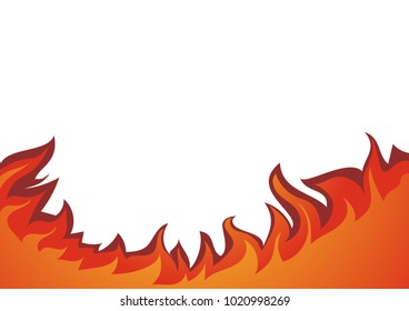 Fire flame vector illustration, isolated on white background.