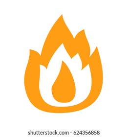 Fire flame vector illustration isolated in white background