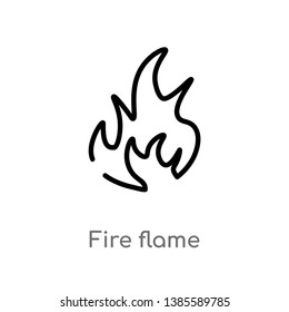 fire flame vector line icon. Simple element illustration. fire flame outline icon from nature concept. Can be used for web and mobile