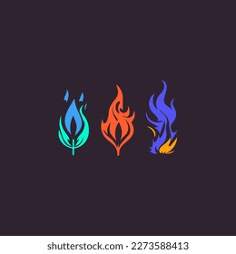 Fire flame vector logo design template. Abstract fire flame logotype.