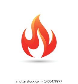 fire flame vector logo. fire ignite with orange color isolated on white background.