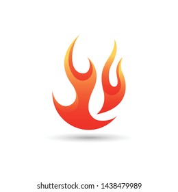 fire flame vector logo. fire ignite with orange color isolated on white background.