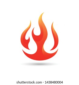 fire flame vector logo. fire ignite with orange color isolated on white background.