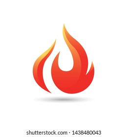 fire flame vector logo. fire ignite with orange color isolated on white background.
