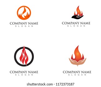 Fire flame and vector logos
