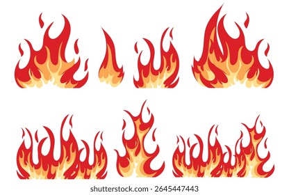 Fire flame vector set design