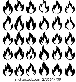 fogo chama vetor coleção transparente mão desenhada ilustração vetorial fogo imagens 