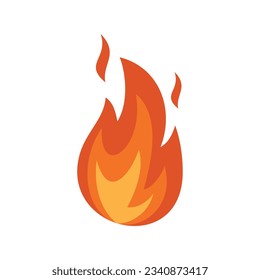 Icono caliente de llama de fuego. Ilustración plana del icono del vector cálido de llama de fuego para el diseño web aislado