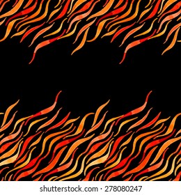 Fire flame watercolor vector seamless pattern-model for design of gift packs, patterns fabric, wallpaper, web sites, etc.