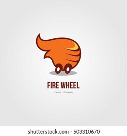 FIRE FLAME WHEEL RED TEMPLATE EMBLEM