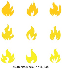 Fire flame yellow icons