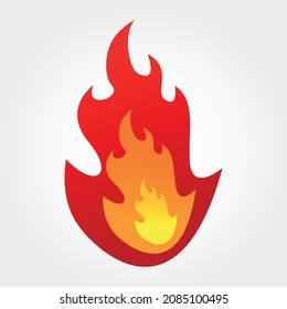 fire flames 3 layers of gradient color vector illustration