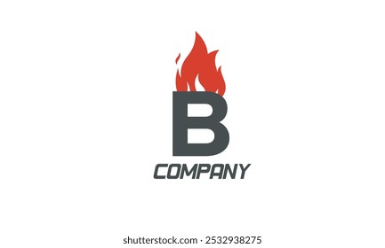 llamas de fuego B letra roja diseño de icono de logotipo de alfabeto con color NEGRO CLARO para empresas y empresas