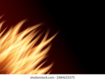 Fire Flames Background. Vector Illustration on Black Background. 