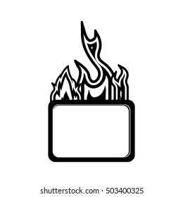 fire flames with banner