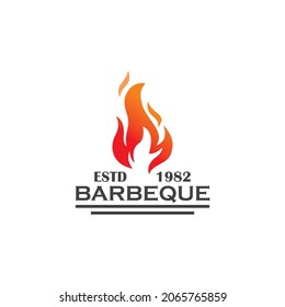 fire flames bbq logo, silhouette of simple abstract fire vector illustrations
