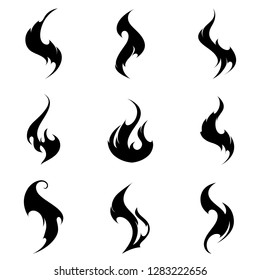 Llamas de fuego. Collage en blanco y negro.