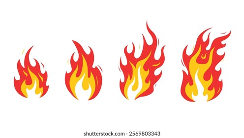 Fire flames, bofire, flaming elements, Burning fireball signs