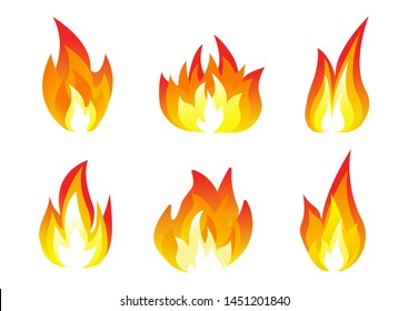 Fire flames. Bonfire vector illustration