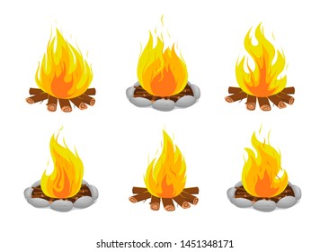 Fire flames. Bonfire vector illustration