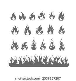 Fire Flames bundle, Flame icons set, Hot Flame Clipart, Burning Flame Design, Fiery Flames Vector Graphics
