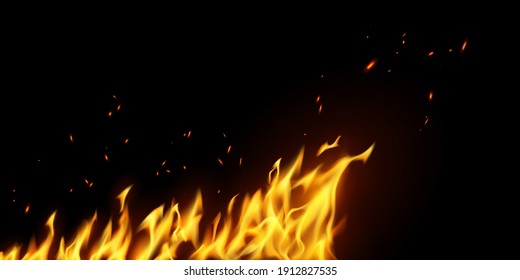 fire flames Burning red hot sparks realistic abstract background
