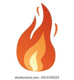 Fire flames. Cartoon campfire, bright fireball, heat wildfire and red hot bonfire, campfire, red fiery flames isolated. Vector illustration