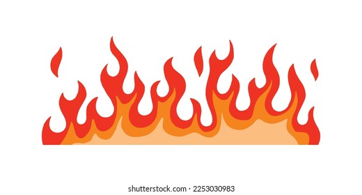 fire and flames in cartoon illustration for design element