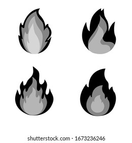 Fire flames cartoon.Silhouette vector design. Illustration vector style.