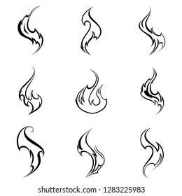 Fire flames. Collage.