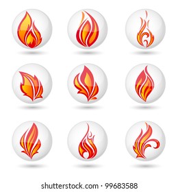 Fire flames. Collage.