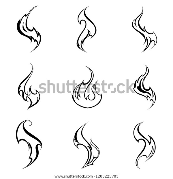 Fire Flames Collage Stock Vector (Royalty Free) 1283225983 | Shutterstock