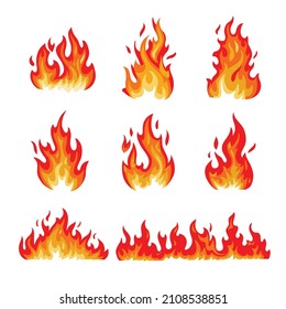 fire flames collection Vector illustration