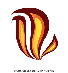 Fire flames emoji icon. Vector Ilustration.