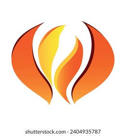 Fire flames emoji icon. Vector Ilustration.