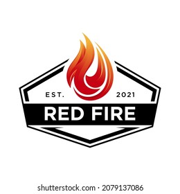 Fire flames gas logo design vector template
