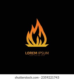 Fire flames gradient logo design template vector icon 