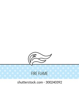 Fire flames icon. Blazing bonfire sign. Circles seamless pattern. Background with icon. Vector