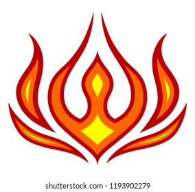 Fire flames icon. Flammable warning sign. Vector isolated illustration