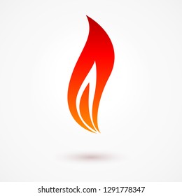 Fire Flames. Icon Illustration for Design Template with Shadow Effect