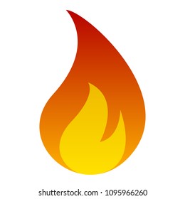 Fire flames. Icon Illustration isolated on white background. Vector