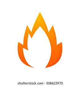 Fire flames icon isolated on white background - Vector